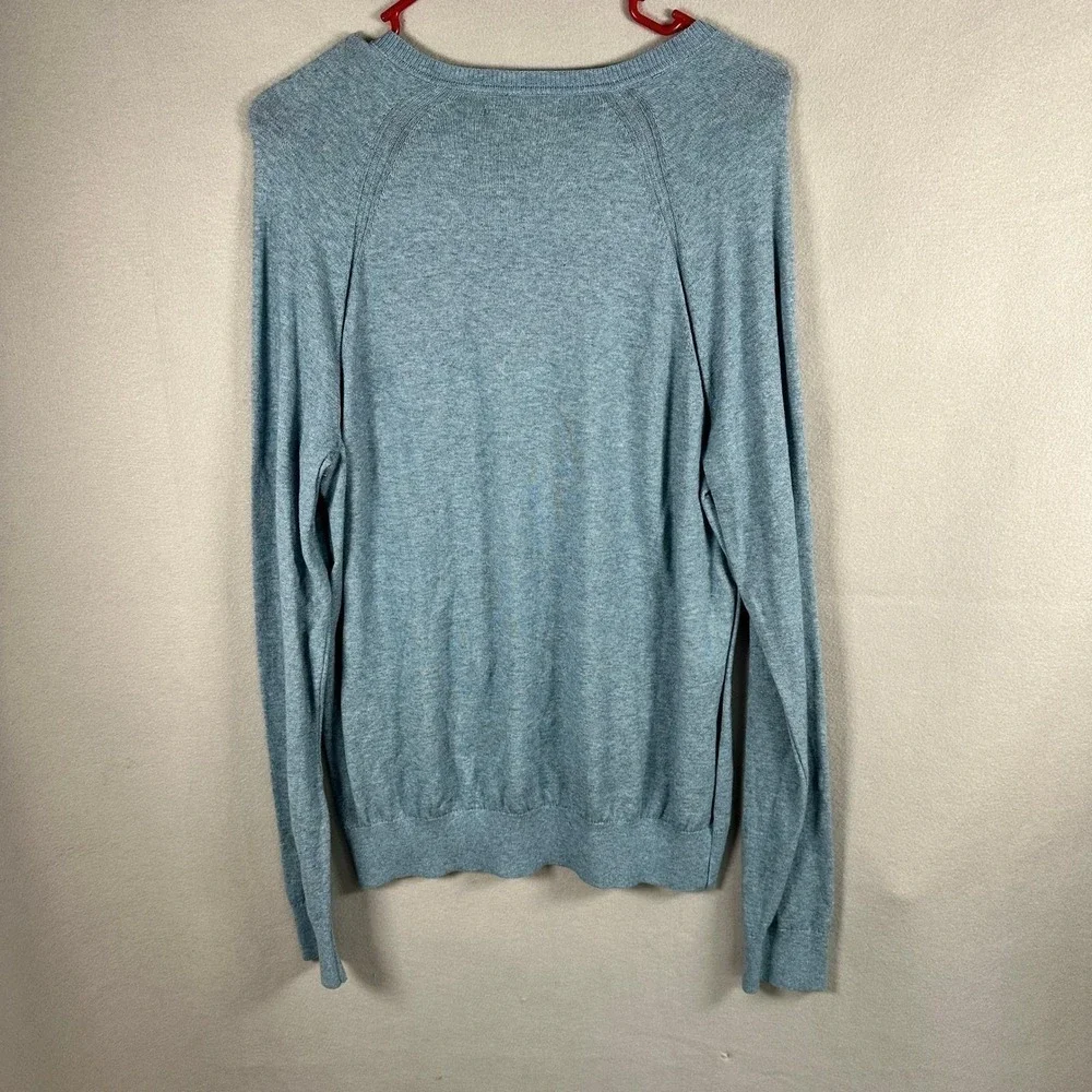 Banana Republic Sweater Mens Medium Blue V-Neck Pullover Casual Fall Old Money